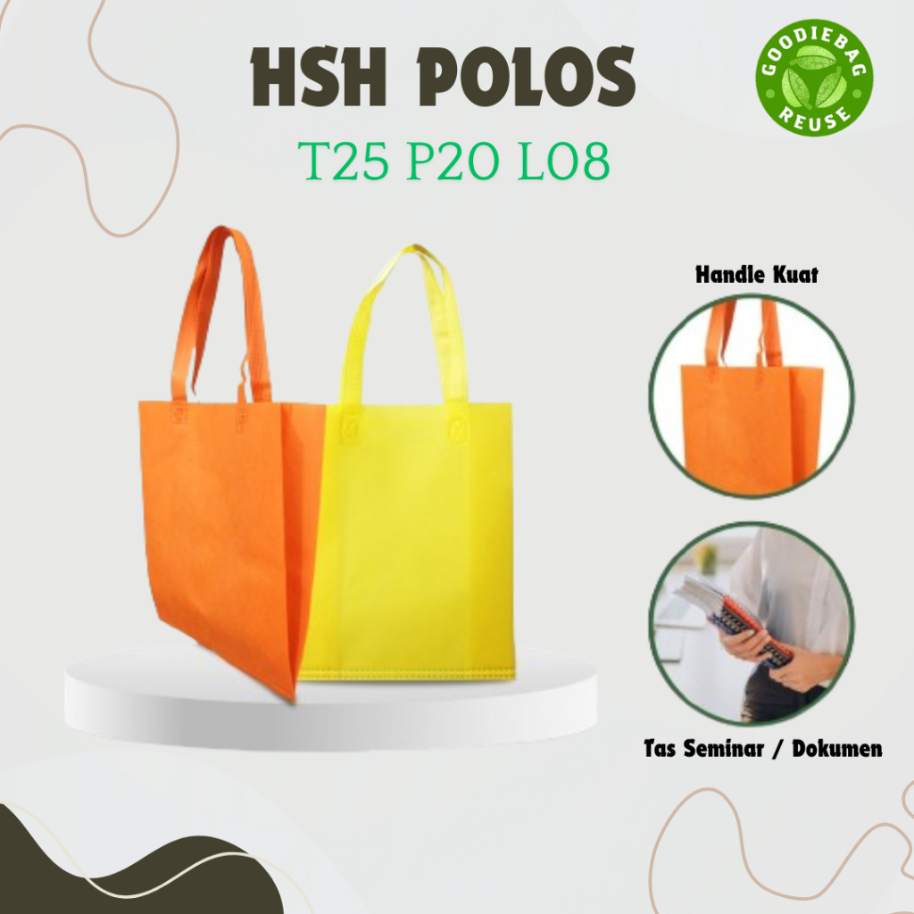 

Goodie bag / tas spunbond polos bawah flat (25x20x8)