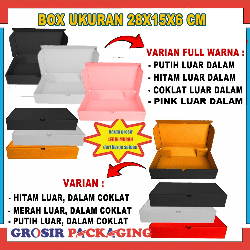 

Box 28x15x6cm /Kardus Polos/Box Hampers/Karton/Box Sarung