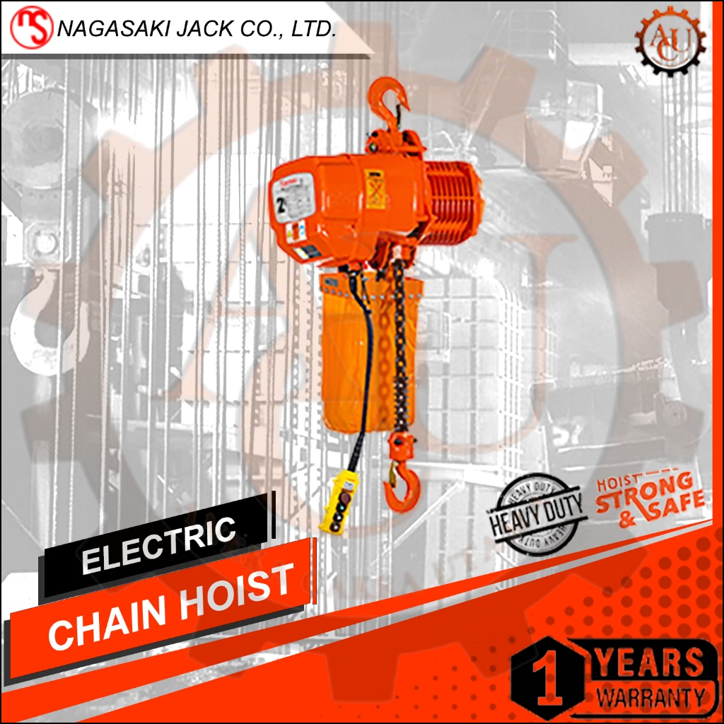Crane Electric Chain Hoist 1 Ton x 6 meter , 220 Volt , 1 phase , Nagasaki