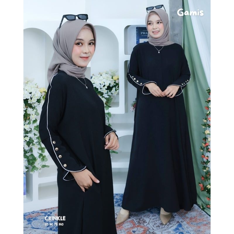 gamis inara lengan kancing/ gamis inara wanita/ gamis inara tersimpel
