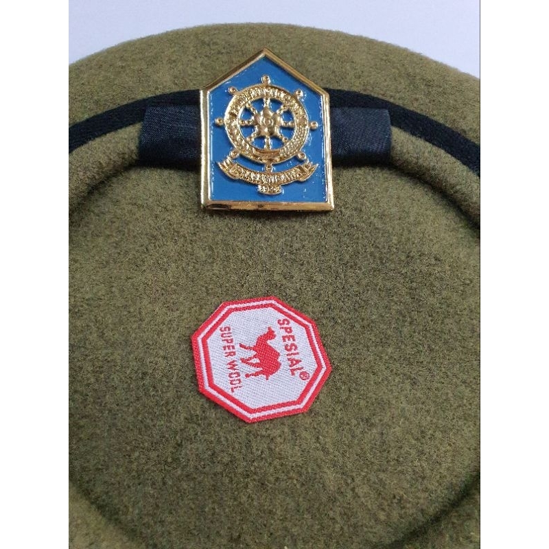 Emblem Dan Baret Camel Pol pp Segilima Cor  | Baret Camel Army | Topi Baret Unta Merah | Emblem Bare