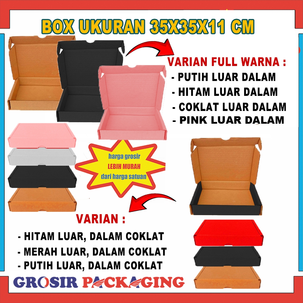 

Box 35x35x11cm(LS) ISI 100PCS/Kardus/Kemasan/Polos