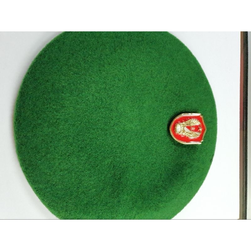 Emblem Dan Baret Camel Suad  | Baret Camel Army | Topi Baret Unta Merah | Emblem Baret Camel