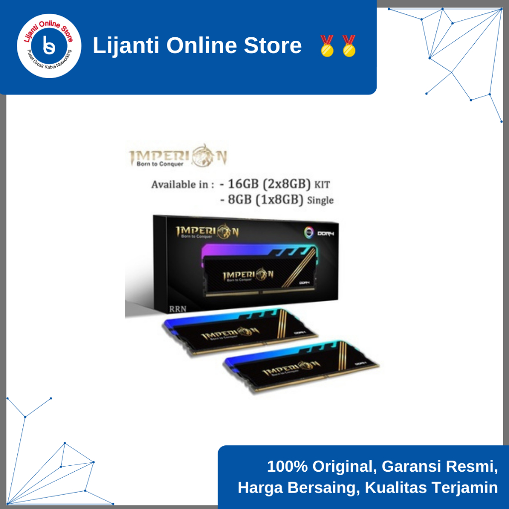 IMPERION RAM RGB DDR4 8GB 2666MHz KIT RAM PC RGB GAMING RESMI ORIGINAL