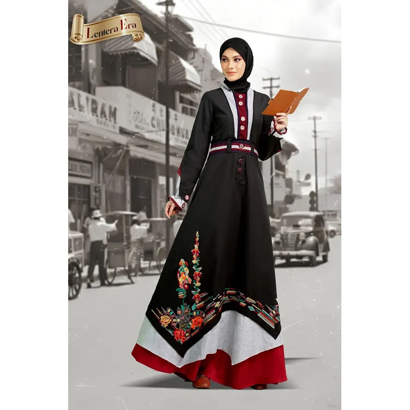 TUNEECA GAMIS KENDURI T-0724001 /BAJU GAMIS WANITA ORIGINAL KEKINIAN /BUSANA MUSLIM WANITA EKSLUSIF 
