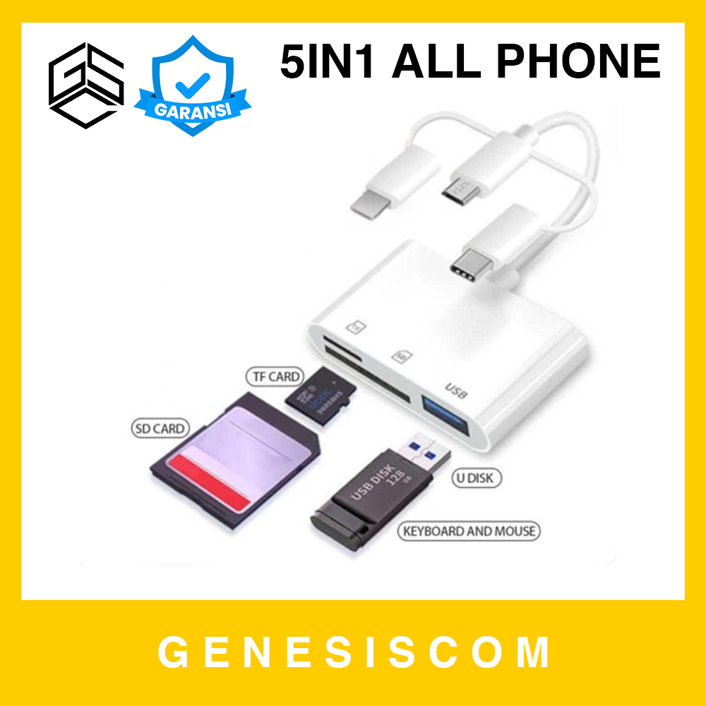 Card Reader Micro + Type C + Lightning iPhone to SD + Micro TF + USB 3.0 AKIN NK303T 5in1 All in 1 U