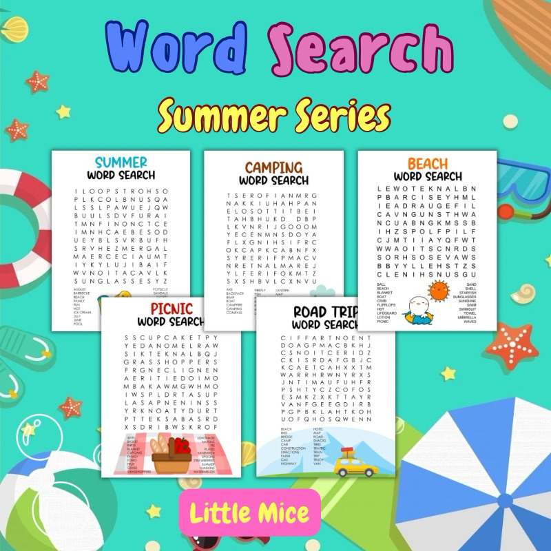 

Kertas Aktivitas Activity Sheet Pencarian Kata Word Search 5 Lembar A4 Summer Series Seri Musim Panas Activity Paper Sheet for Kids Aktivitas Anak Souvenir Ulang Tahun Anak Mewarnai Coloring Book Kado Anak 5 6 Tahun Hadiah Kado Ulang Tahun Anak
