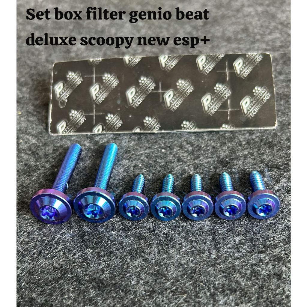set baut titanium baut box filter genio deluxe scopy 2020+ baut titanium baut box filter isi 7pcs ti