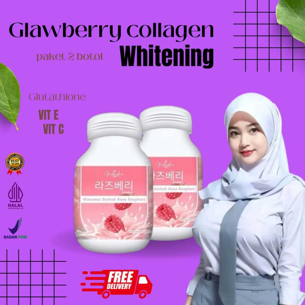 ( Paket 2 Botol ) Glawberry Colagen - Pemutih Collagen By Glawfyskin