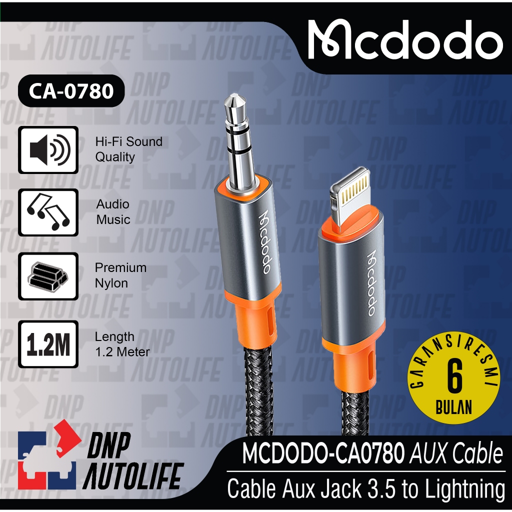 MCDODO CA-0780 Kabel AUX iPhone To DC 3.5MM Premium Audio Stereo