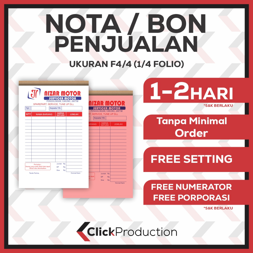 

NOTA / BON PENJUALAN COSTUME F4/4 RANGKAP 1/2/3/4 TANPA MINIMAL ORDER