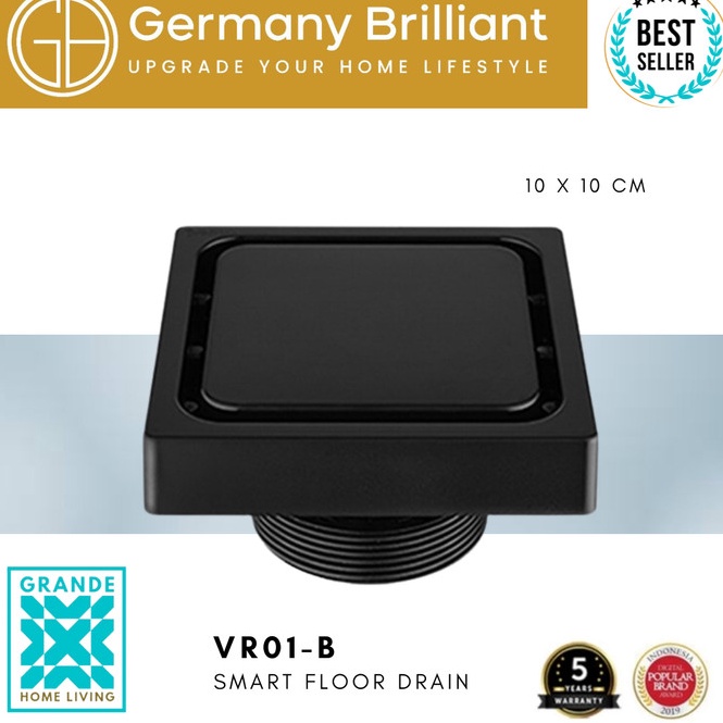 Terlaris Germany Brilliant Smart Floor Drain Hitam VR1B VR 1 Black