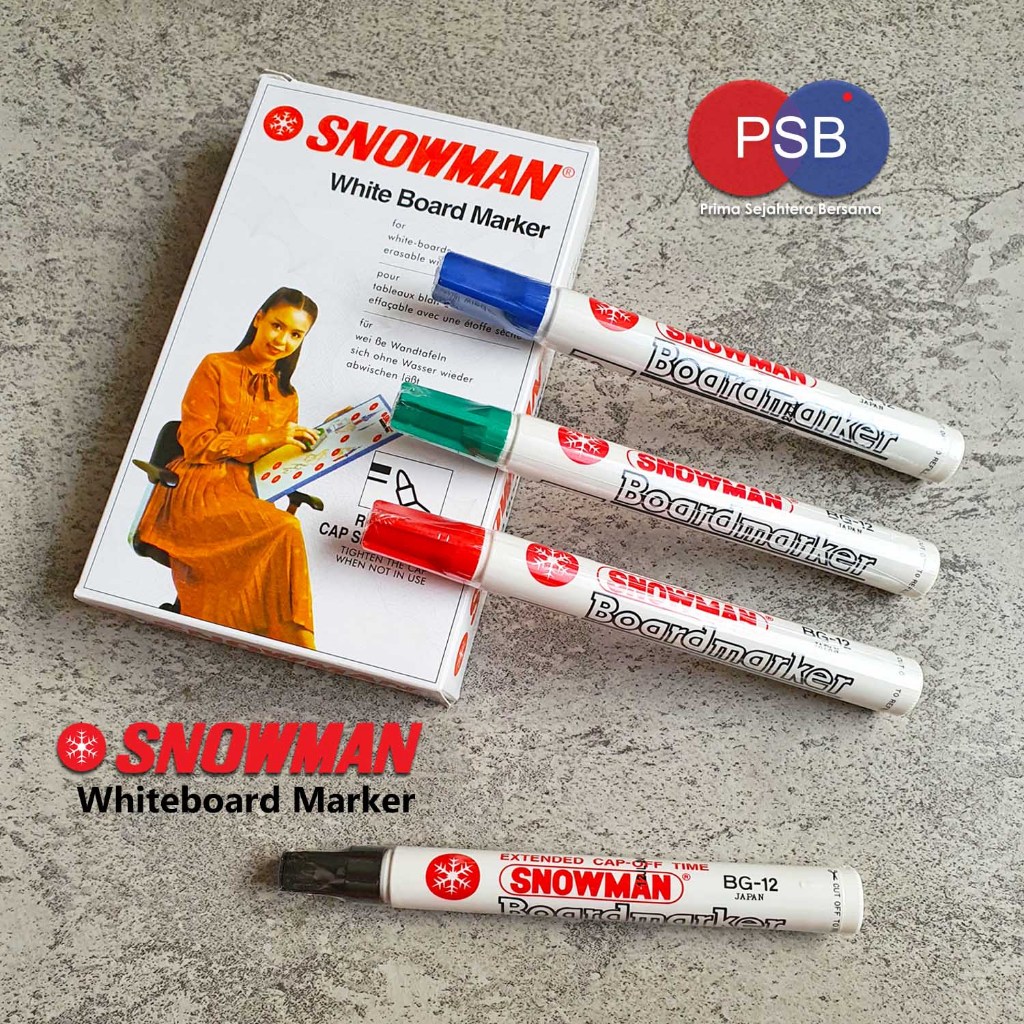 

Snowman Whiteboard Marker BG-12 / Spidol Papan Tulis Snowman