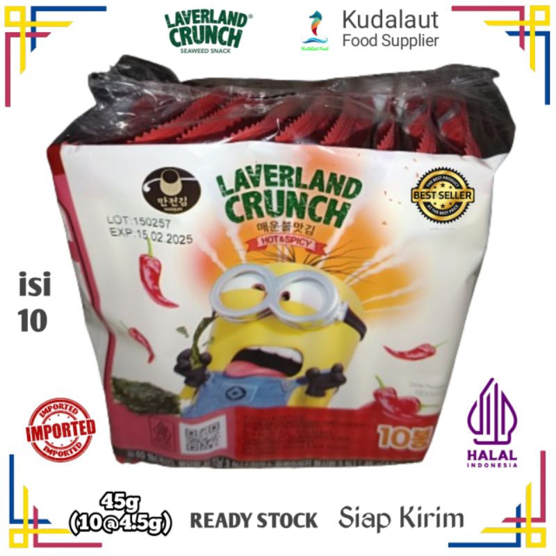 

Manjun Laverland HOT & SPICY Korean Seaweed; Eco Pack 45g (isi 10@4.5g)