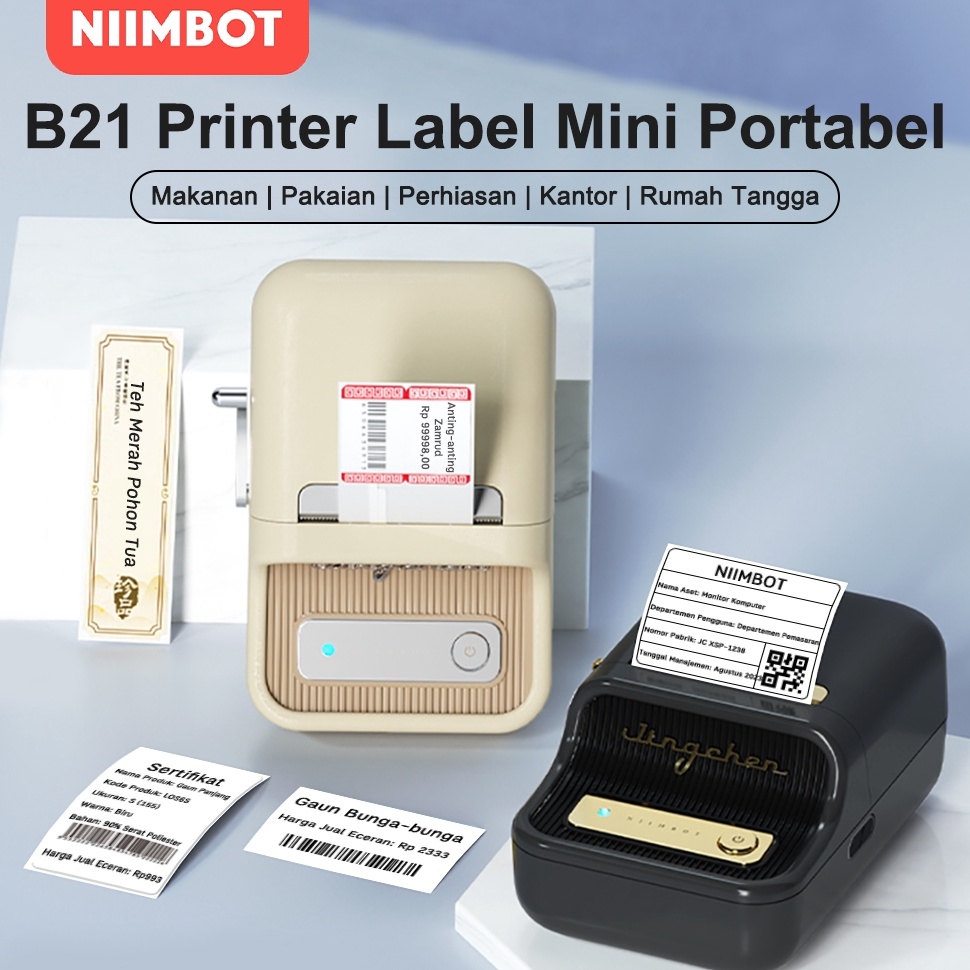 

KODE G97C NIIMBOT B21 B1 Pencetak Label Termal Printer Label Portabel Bluetooth Tanpa Tinta dengan