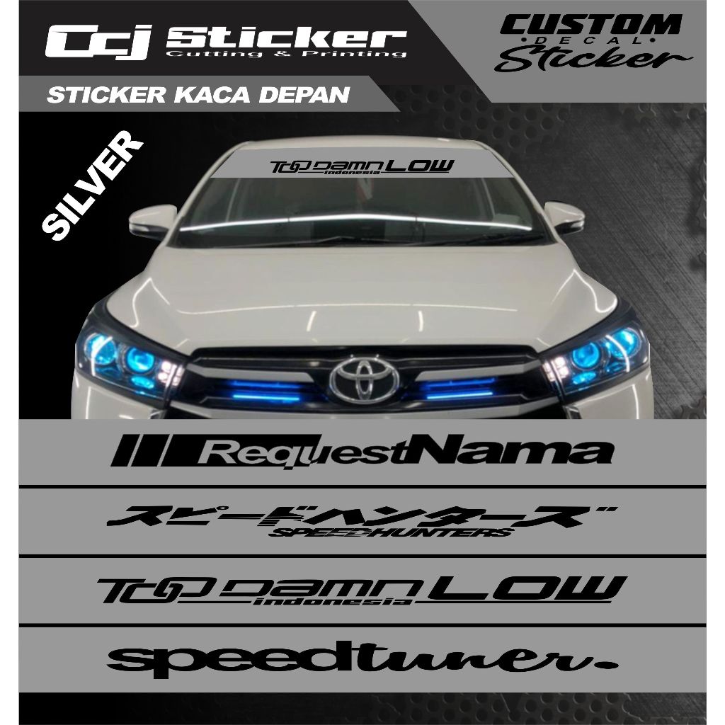 Stiker Kaca Mobil Depan (Bisa Custom dan Request) bisa untuk segala mobil