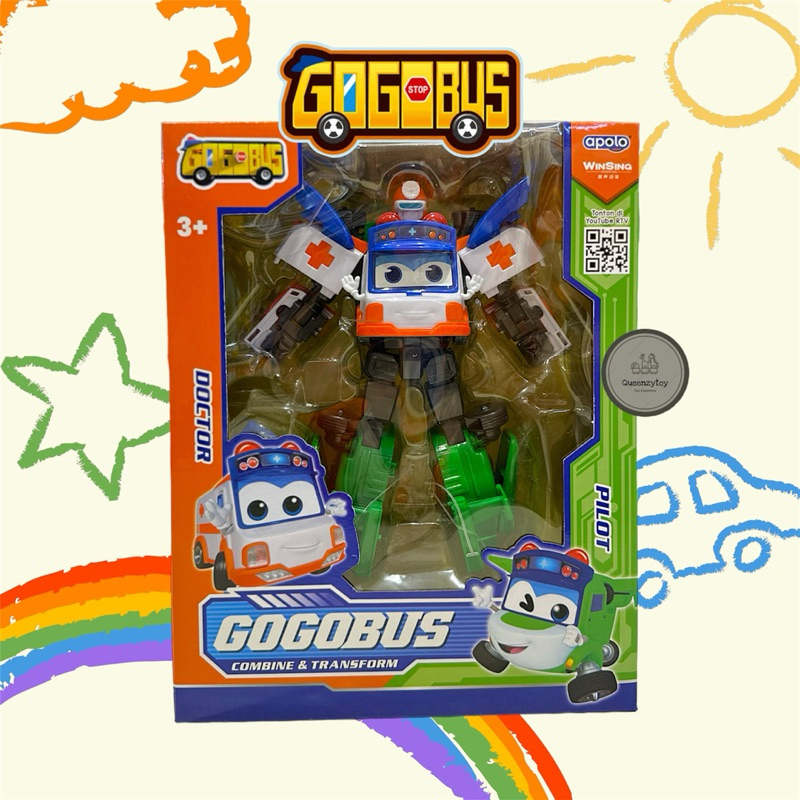 GOGO BUS COMBINE AND TRANSFORM DOCTOR AND PILOT GOGOBUS / MAINAN ANAK MOBIL MOBILAN / MAIAN ANAK ROB
