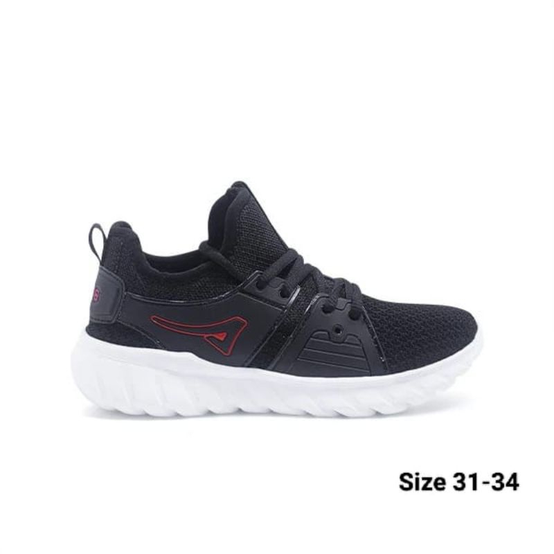 ARDILES - Sepatu Sekolah Anak Hood K Hitam Merah Cewek Cowok