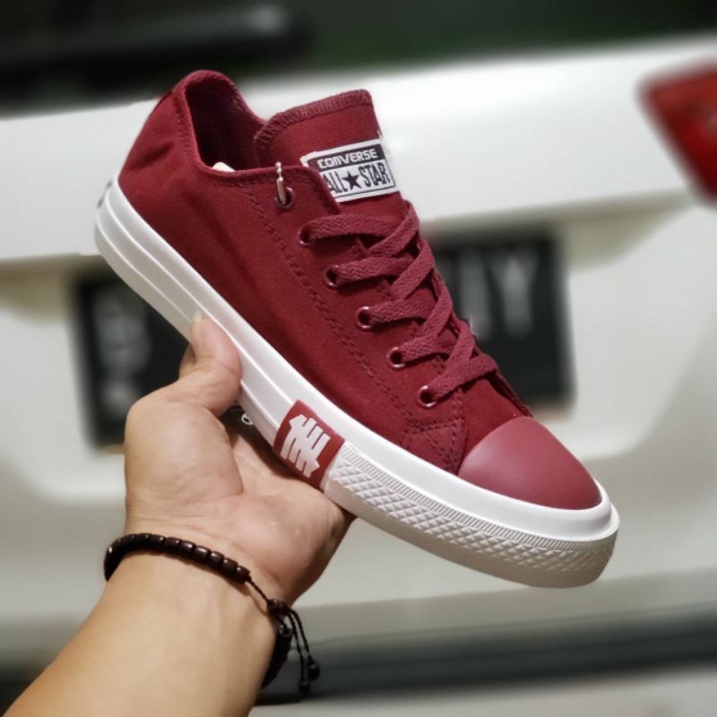 SEPATU SNEAKERS PRIA CNV PETIR MAROON SIZE JUMBO 45,46
