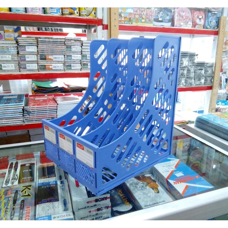 

File Box Foldable 3 Layer Tempat Penyimpanan Dokumen Lipat 3 Sekat