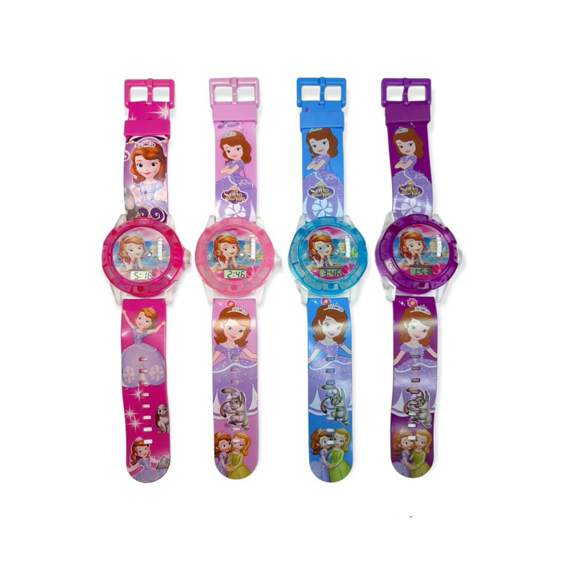 JAM TANGAN ANAK CEWEK-JAM TANGAN SOFIA JAM TANGAN ANAK LASER KARAKTER LENGKAP