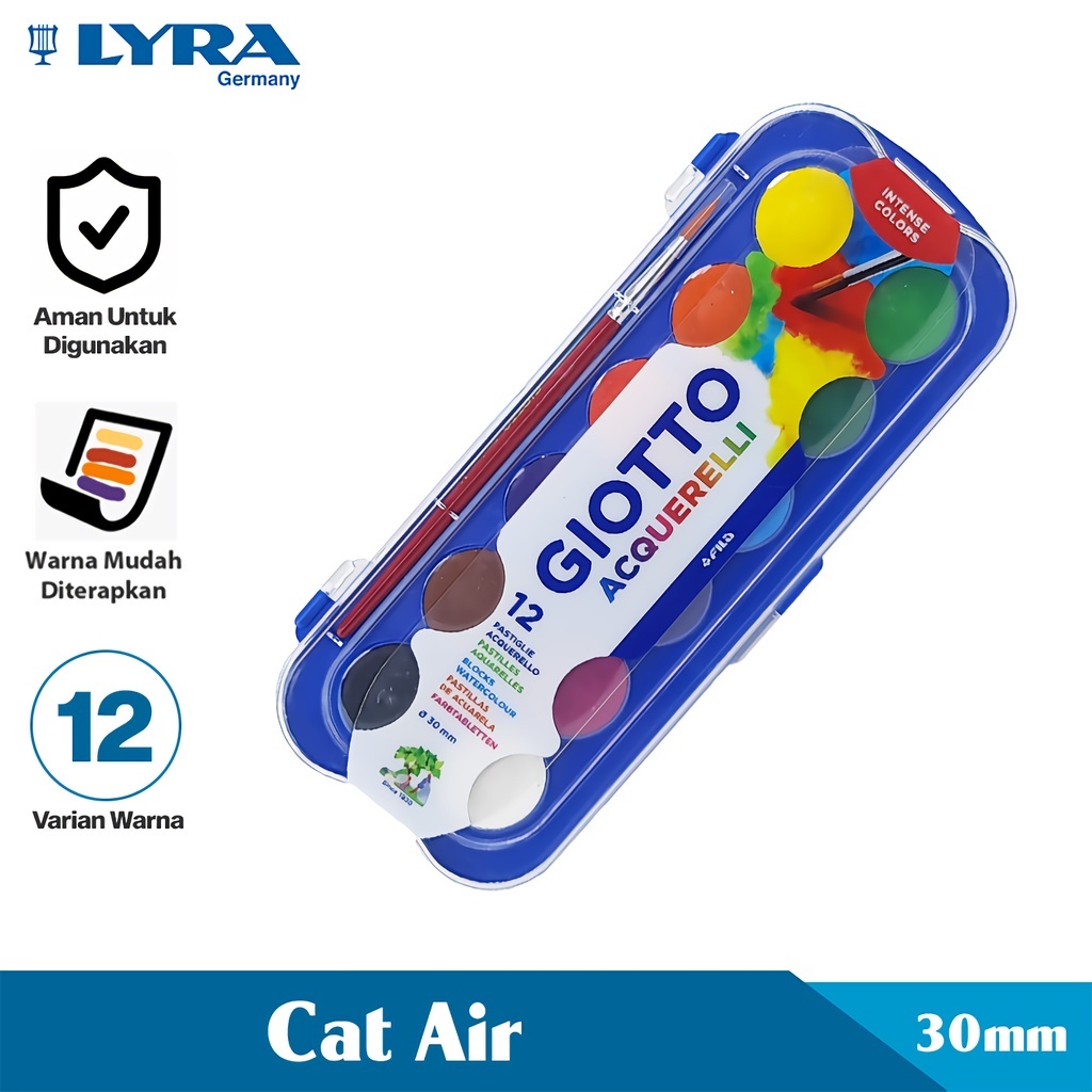 

Giotto Cat Air Acquerelli 12/24/36 Warna / Cat Lukis Lengkap 1 Paket