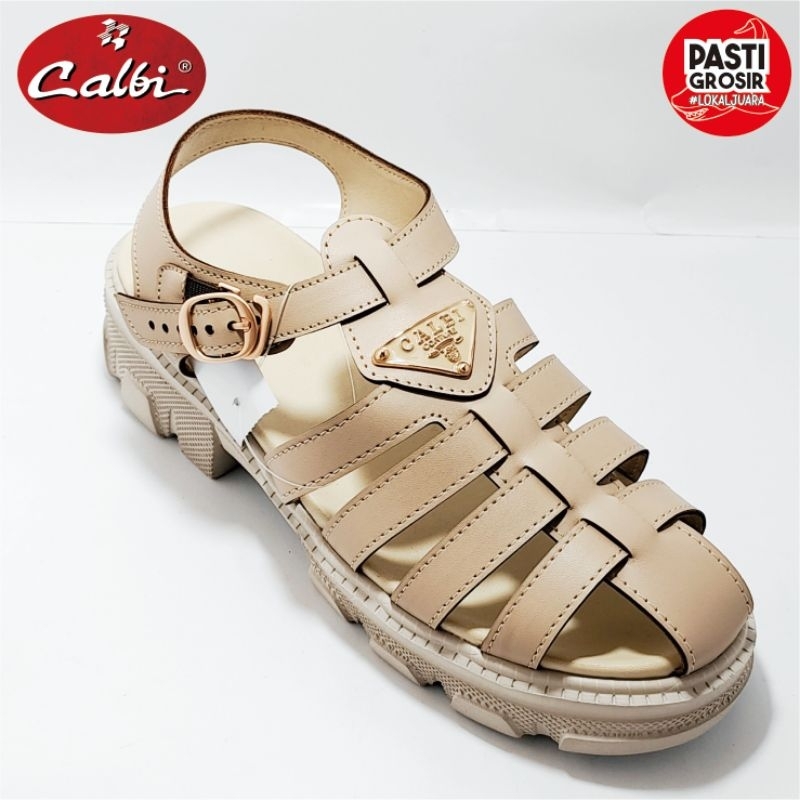 Calbi Sandal Cewek Ukuran 36-40 Krem Calbi TDL 517 Sandal Calbi Original Sandal Cewek Sandal Wanita 