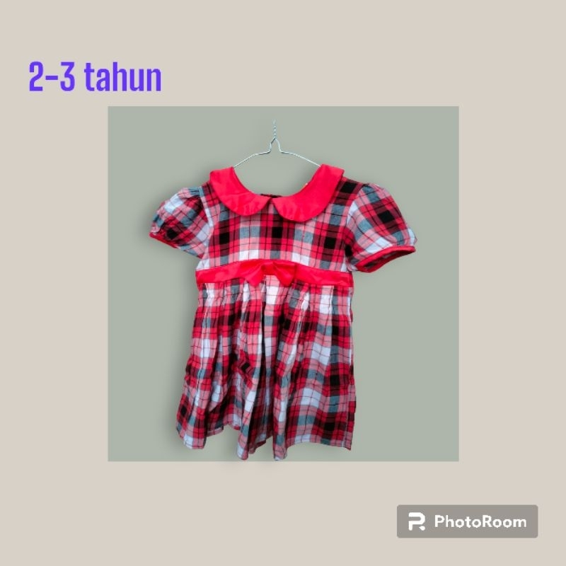 dress kotak kotak anak