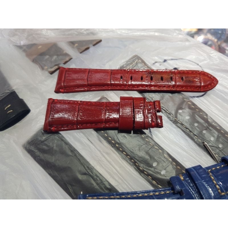STRAP TALI JAM KULIT MERAH PAM PAN ERAI LUMINOR MARINA AUTOMATIC PREMIUM SINTETIC LEATHER QUALITY EN