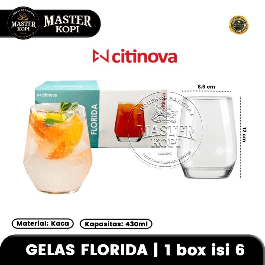 Gelas Minum Kaca Florida Citinova (1 box isi 6)