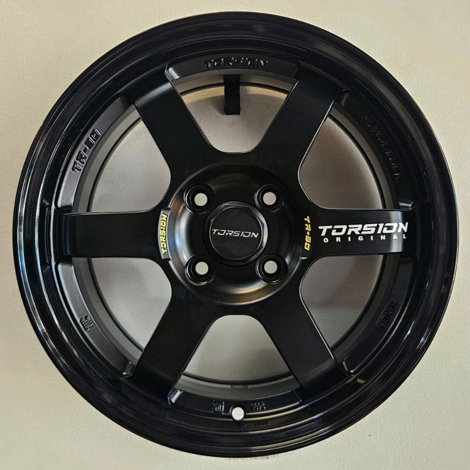 VELG MOBIL ORIGINAL TORSION WHEELS TR30 R15 x 6,5 4H 100 ET 42 MATT BLACK + LIP BLACK GLOSS