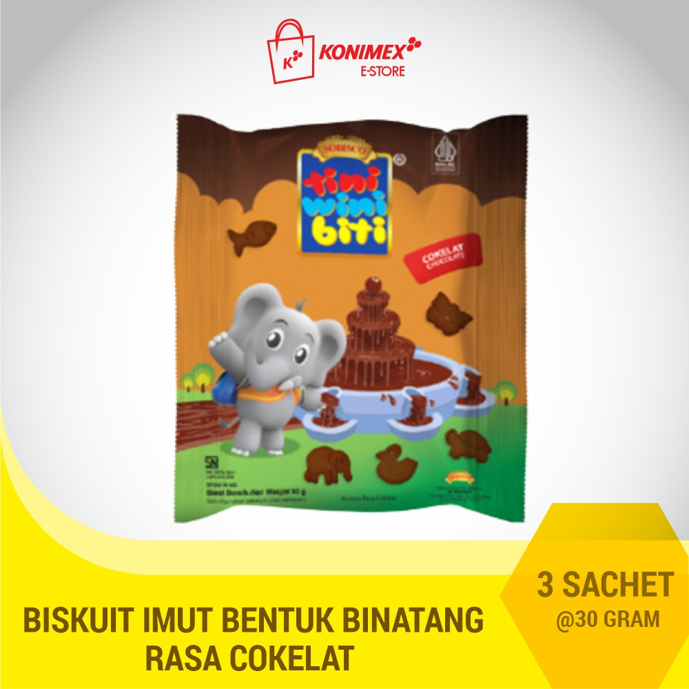 

Tini Wini Biti Biskuit Anak Cokelat 30 g bentuk binatang 3 sachet