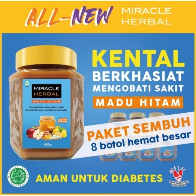 

Miracle Herbal Kemasan Baru 400ML 8Botol Madu Hitam