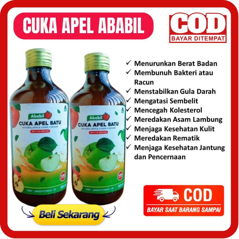 

[BISA COD] CUKA APEL ABABIL 300 ML - CUKA APEL BATU ABABIL MALANG CUKA APEL CIDAR VINEGAR WITH MOTHER CUKA SARI APEL