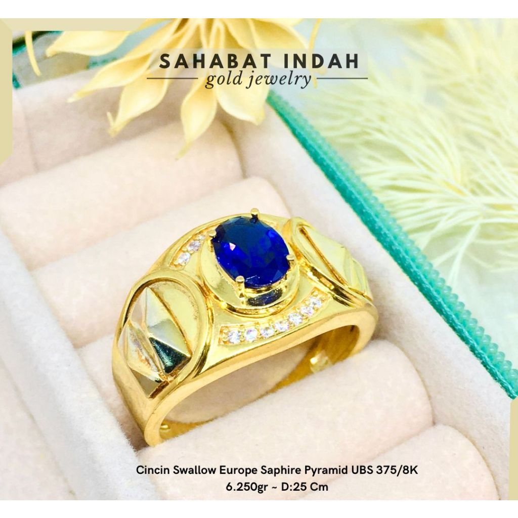 Cincin Emas Pria Terbaru UBS 375/8K