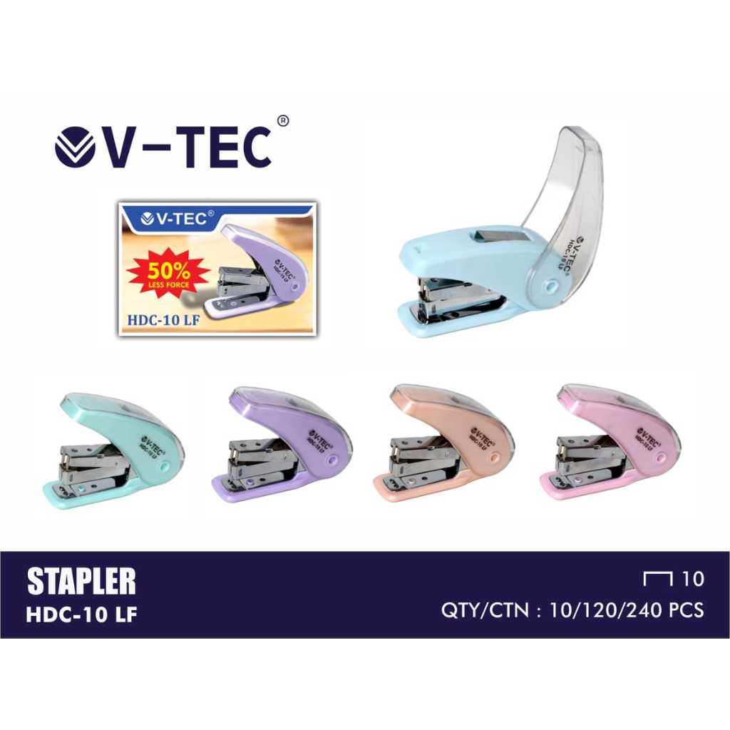 

STAPLER V-TEC HDC-10 LF WARNA PASTEL