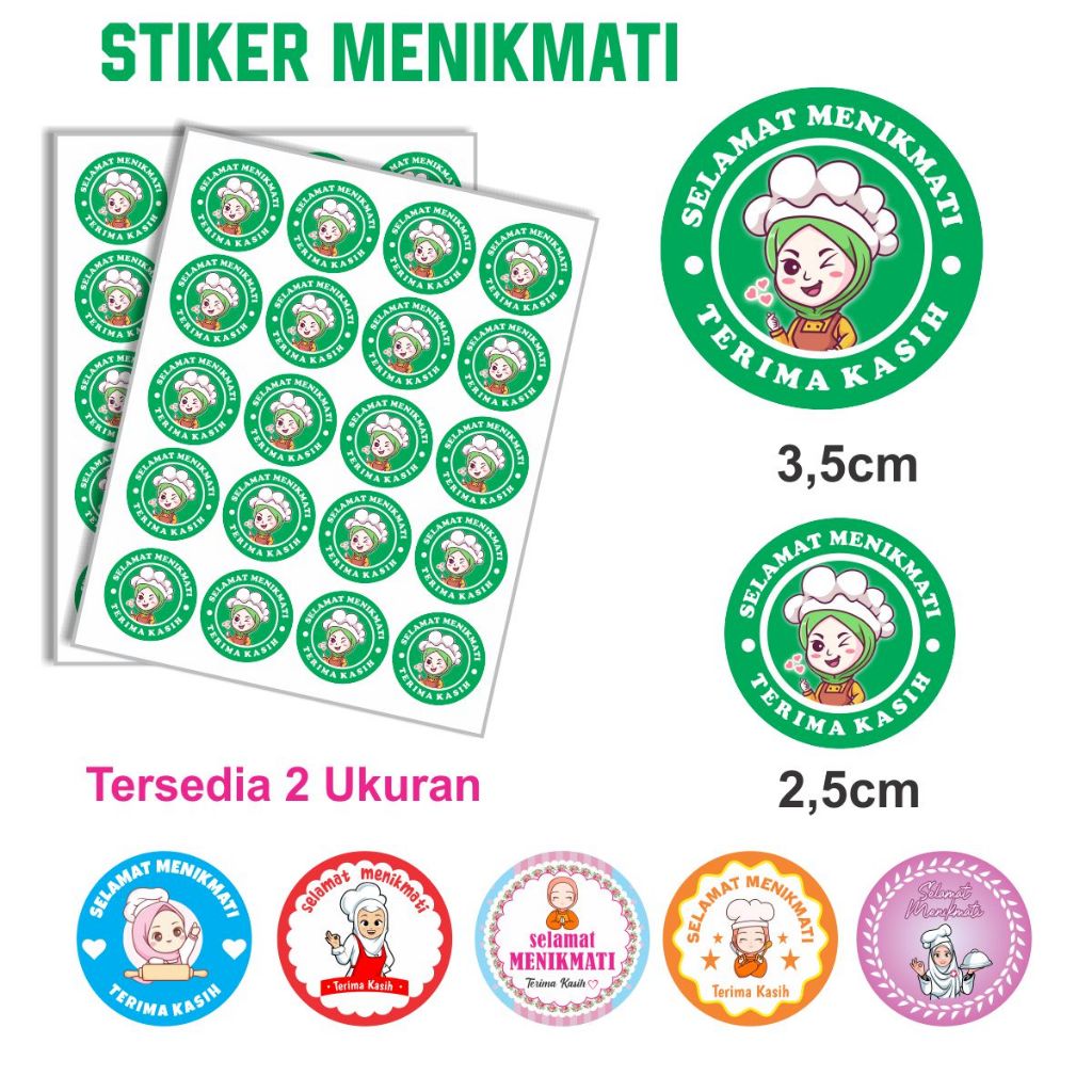

( ISI 88 PCS ) Stiker Label Selamat Menikmati untuk kue dan makanan anti air dan minyak