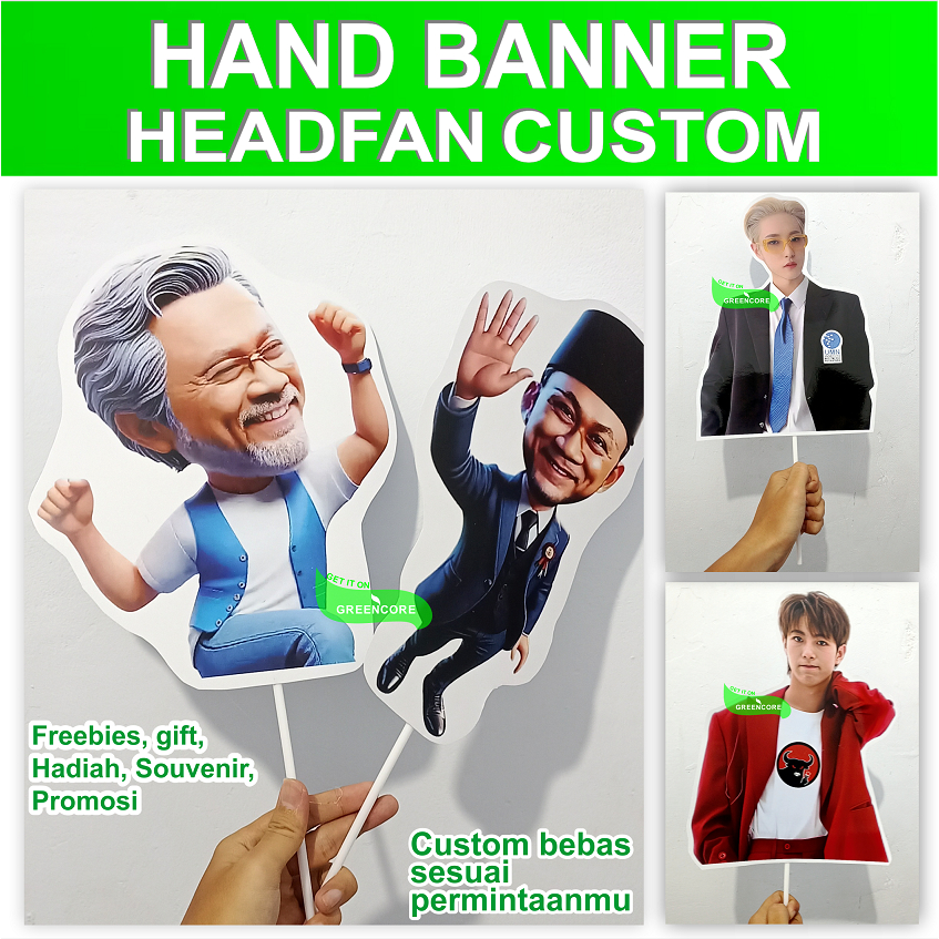 Kipas custom foto gambar sendiri muka wajah headfan kpop freebies fankit set fans nct dream bts blac