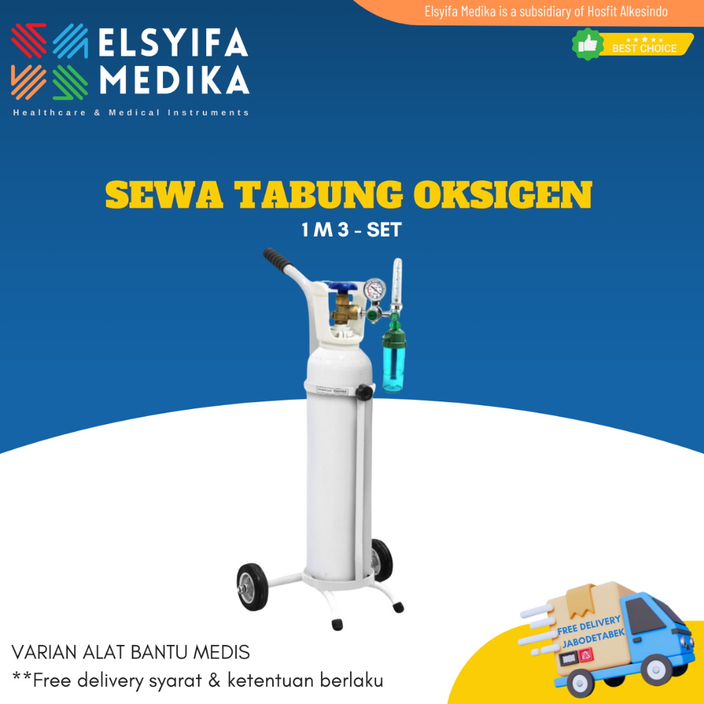 Rental Tabung Oksigen 1M3 - Set - Sewa Tabung Oksigen