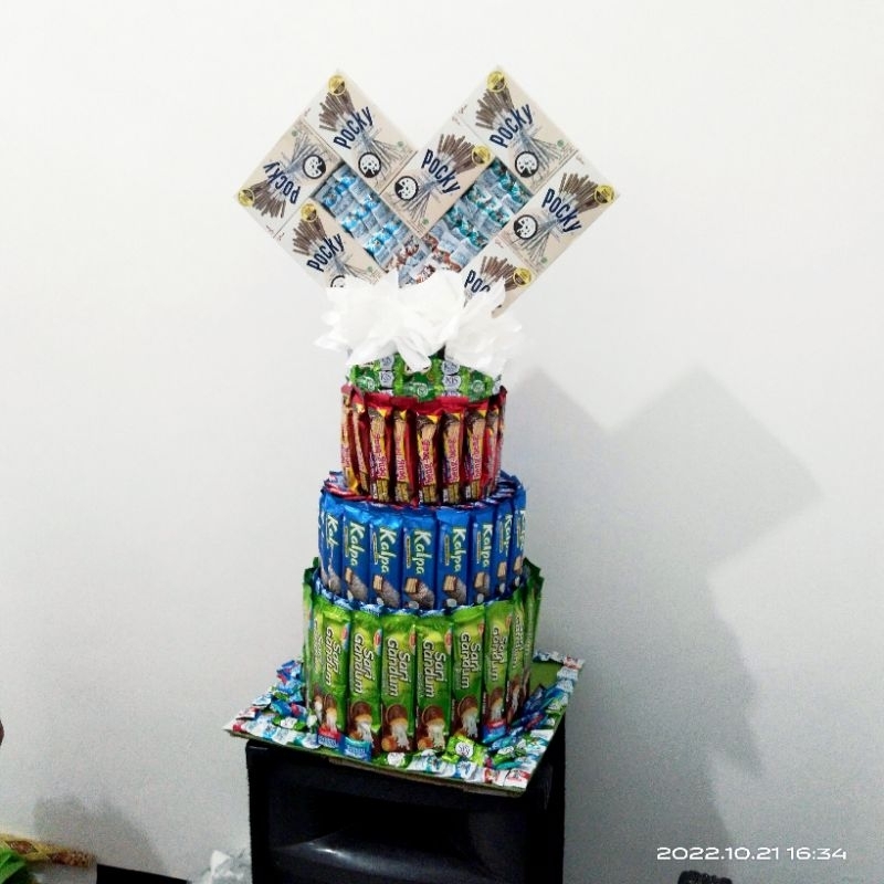 

snack tower custom 3 susun frame love Pocky