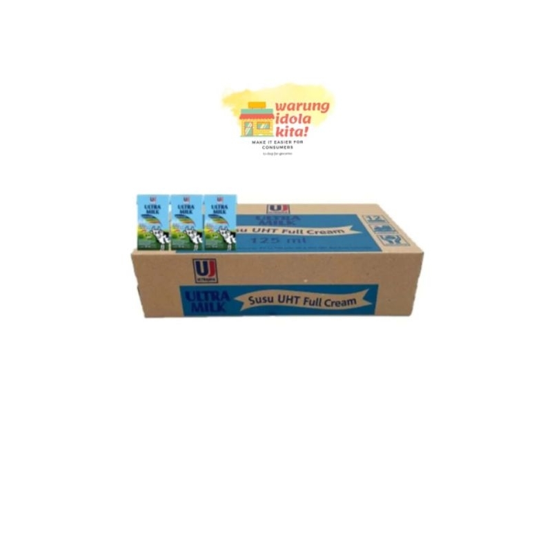 

ultra milk full cream ukuran 125ml isi 40 pcs ( khusus grab / gojek )