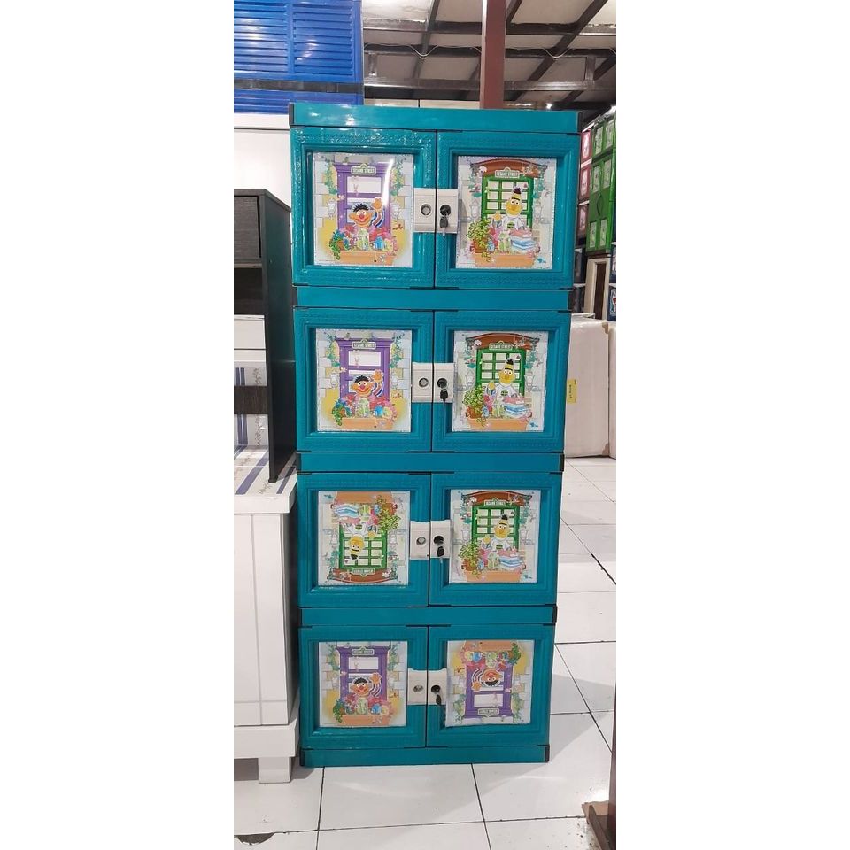 Akako Lemari Plastik 4 susun gambar timbul