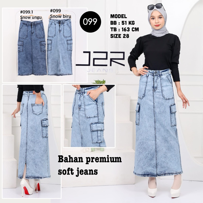 J2R - Rok Jeans panjang cargo premium bahan soft jeans snow