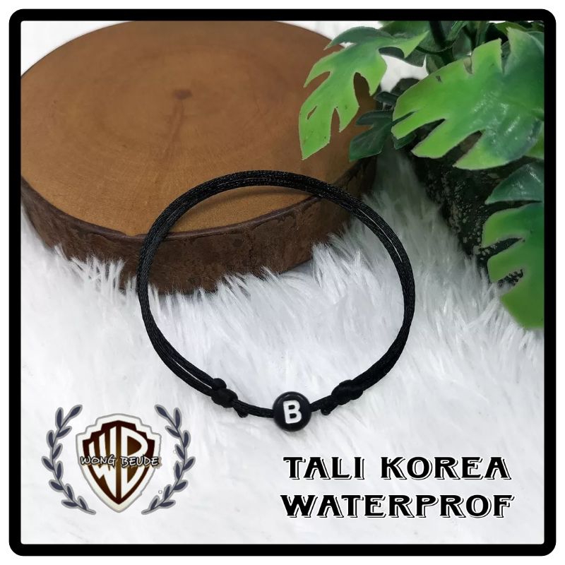Gelang Alphabet BULAT HITAM HURUF PUTIH ||  Gelang Inisial Nama BULAT HITAM HURUF PUTIH