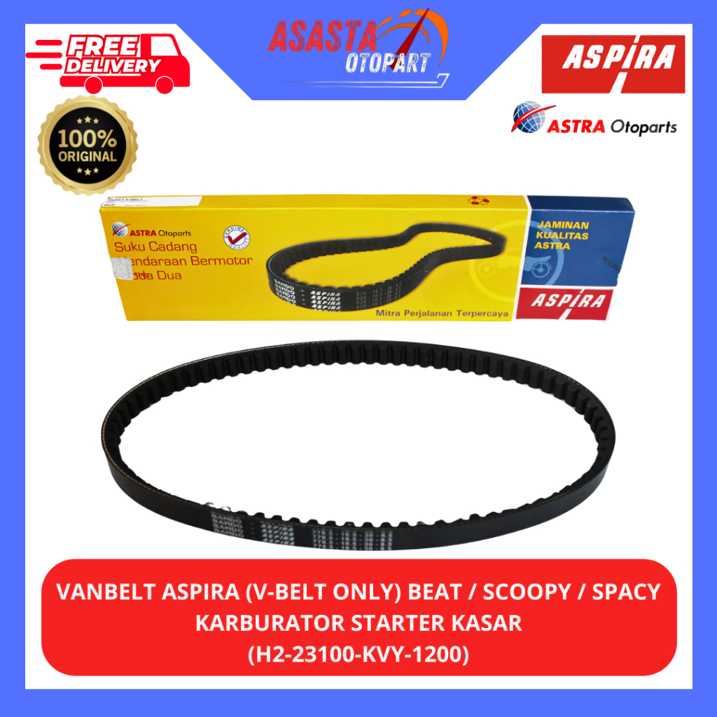 VANBELT ASPIRA / V-BELT ASPIRA ASTRA (V-BELT ONLY) BEAT / SPACY / SCOOPY KARBU KARBURATOR ORIGINAL 1