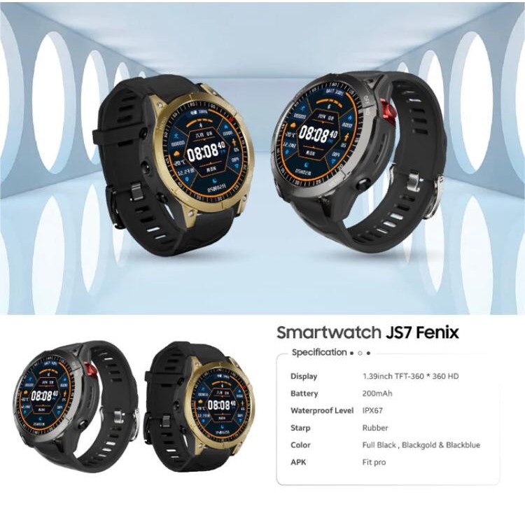 Smartwatch JS7 Fenix Jam Tangan Smart Watch Sport Bluetooth Olahraga