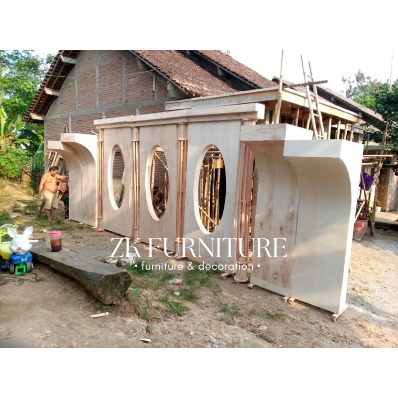 pelaminan backdrop triplek /backdrop pernikahan triplek / dekorasi wedding terbaru / backdrop triple