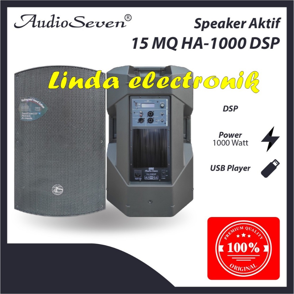 speaker aktif audio seven 15 mq ha 1000 dsp 15 inch 2 buah original