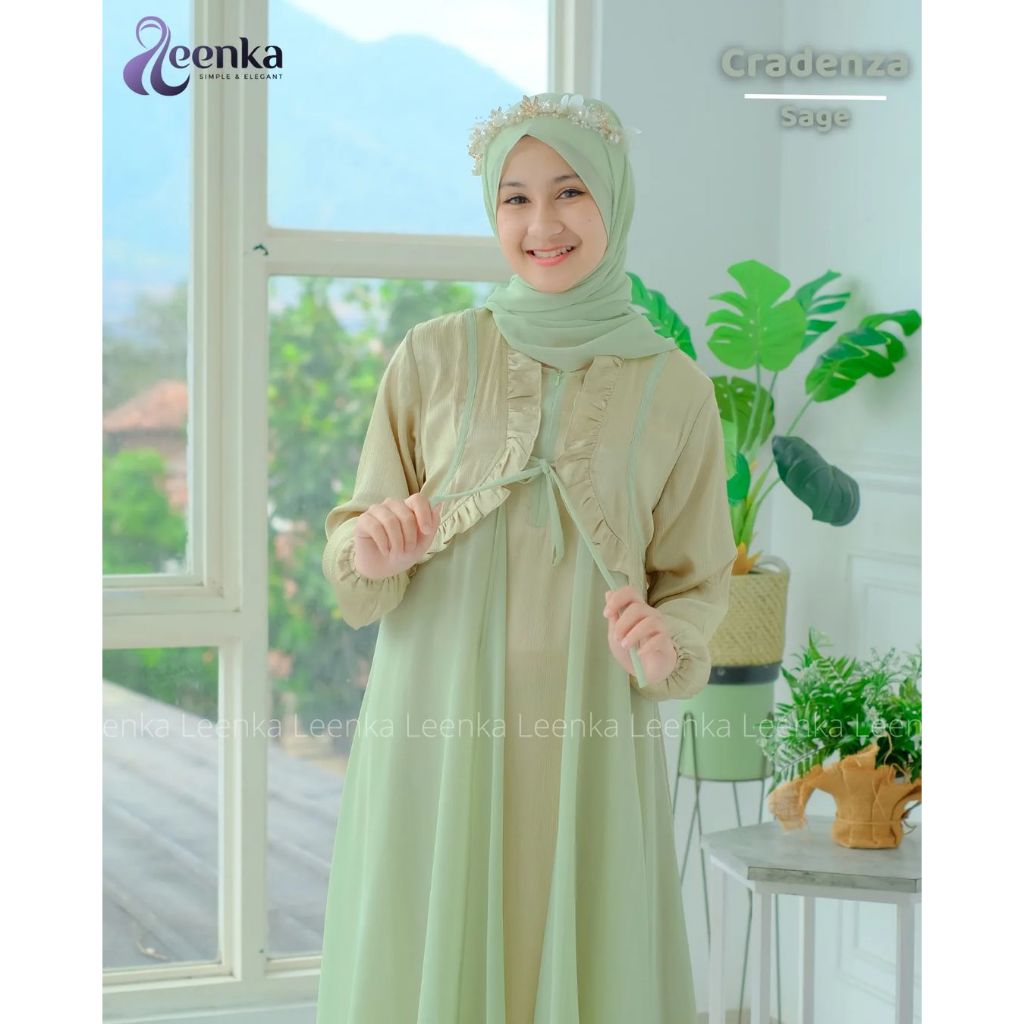 Set Gamis Muslim Anak Remaja Perempuan Kekinian 10 11 12 13 14  Tahun Dress Premium