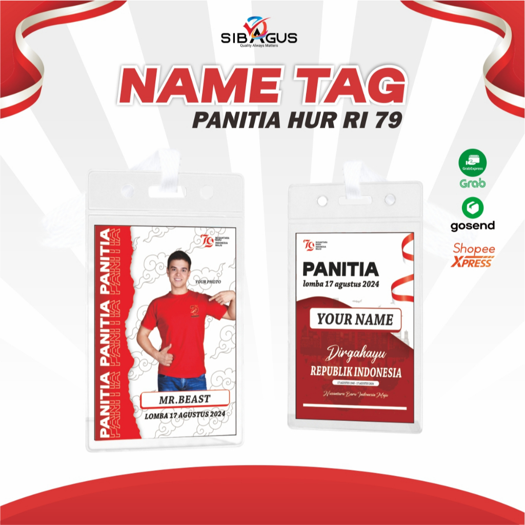 Nametag Panitia 17 Agustus | Tag Nama | Nametag Nama Panitia